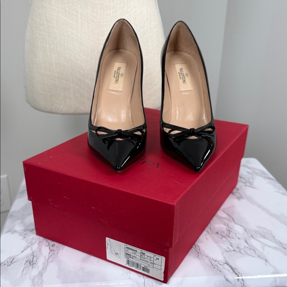 Valentino Garavani Shoes - Valentino Elegant Black Patent Leather Heels